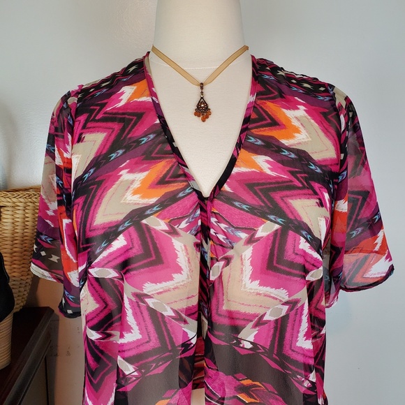 Nue Options Dopamine Sheer Shrug Cardigan With Top Hook & Eye Closure Size LP - Picture 3 of 7